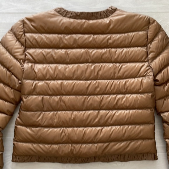 Moncler Tan Cropped Down Jacket - Picture 11 of 15
